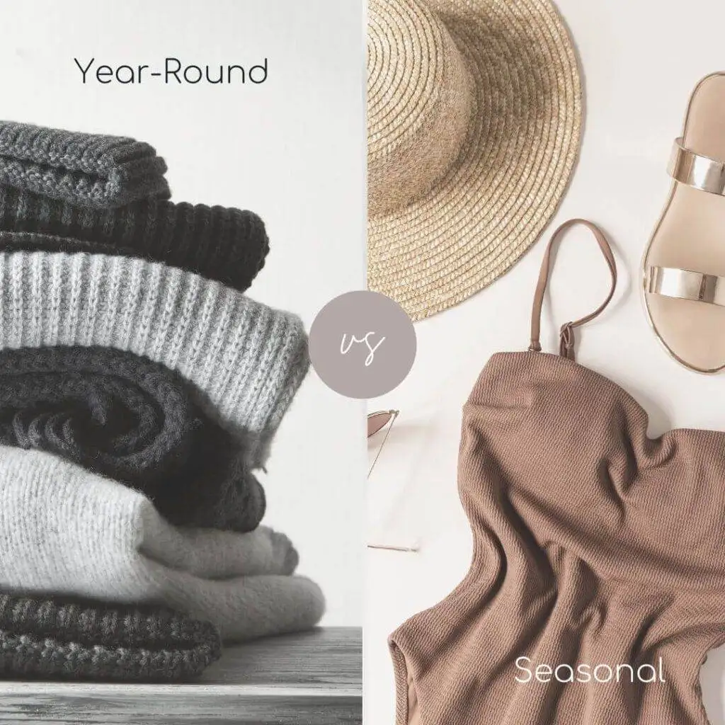 Want to downsize your wardrobe but not sure what type of the wardrobe to choose? Check which suits you best?! Here is the post about Year-Round Wardrobe vs Seasonal Wardrobe or Minimalist Wardrobe vs Capsule Wardrobe! #Year-Round Wardrobe vs Seasonal Wardrobe #Minimalist Wardrobe vs Capsule Wardrobe #Year-Round vs Seasonal #Minimalist vs Capsule
