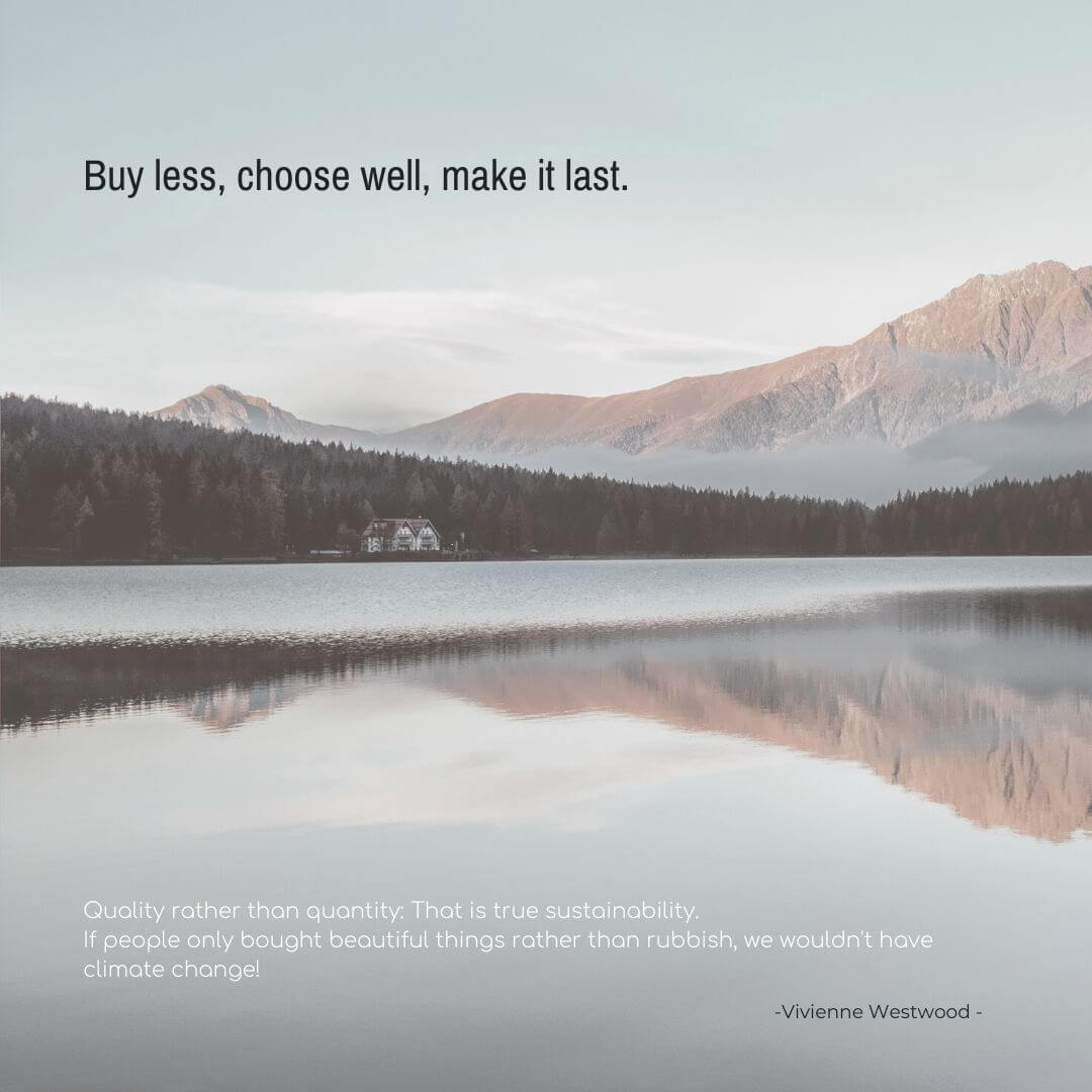 Buy less, choose well, make it last. Vivienne Westwood quote #buylesschoosewell #buylesschoosewellmakeitlast