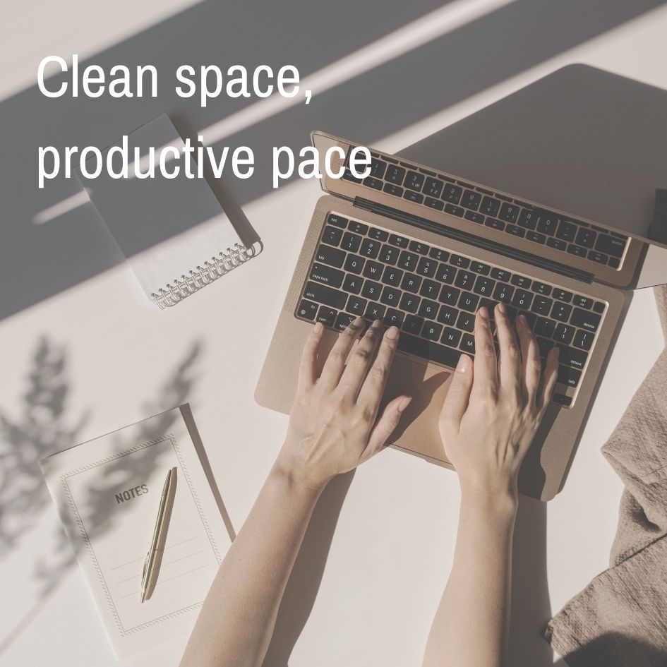 Clean space, productive pace #cleanworkspace #cleanoffice #cleanspaceproductivepace