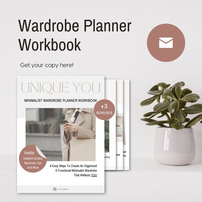Minimalist Wardrobe Planner Workbook - get your copy here! #WardrobePlannerWorkbook #MinimalistWardrobePlannerWorkbook #WardrobePlanner #WardrobeWorkbook