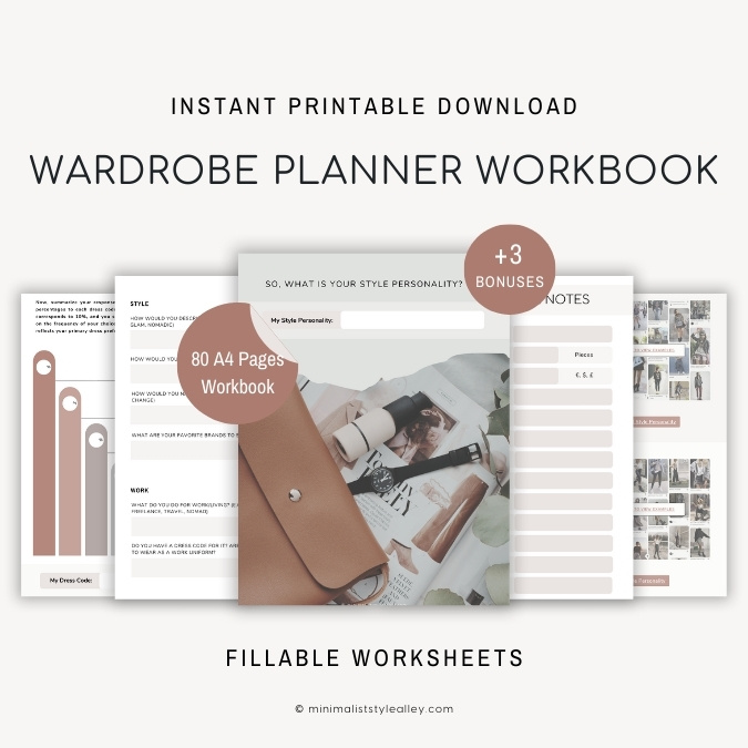Minimalist Wardrobe Planner Workbook stylealley · 6 Easy Steps to Create an Organized & Functional Minimal Wardrobe That Reflects YOU Inside: Unique YOU Detailed Guides, Wardrobe Tips and More #minimalistwardrobeplannerworkbook #capsulewardrobeplannerworkbook