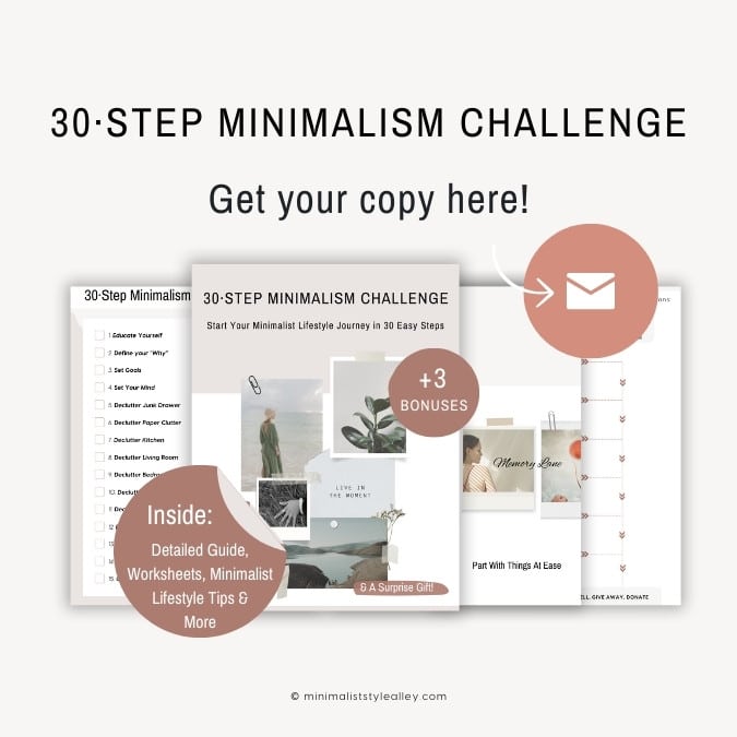 MINIMALISM CHALLENGE FREE PDF 30·Step Minimalism Challenge - Start Your Minimalist Lifestyle Journey in 30 Easy Steps #Minimalism Challenge #Minimalism Challenge free PDF #MinimalismChallenge #MinimalismChallengeFreePDF